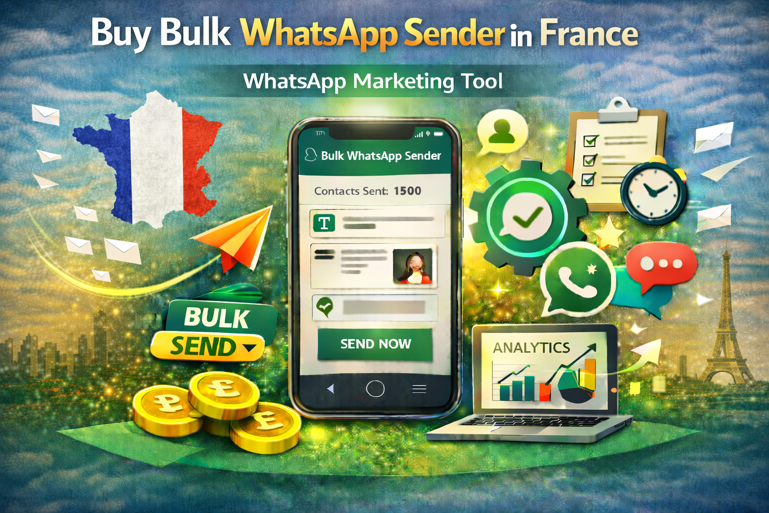 Buy Bulk WhatsApp Sender in France
