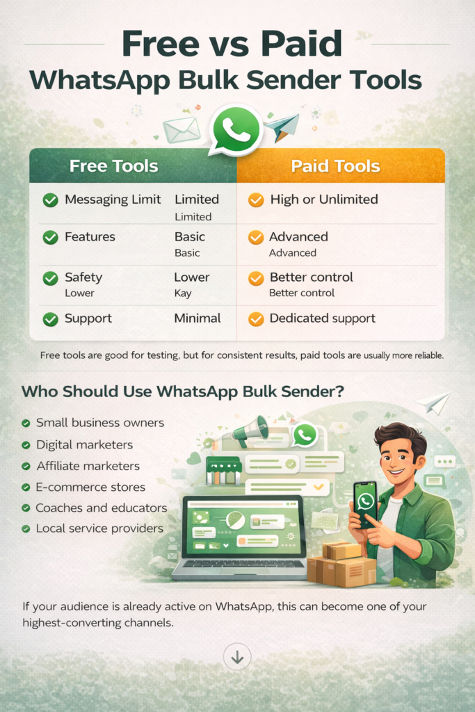 Free vs Paid WhatsApp Bulk sende
