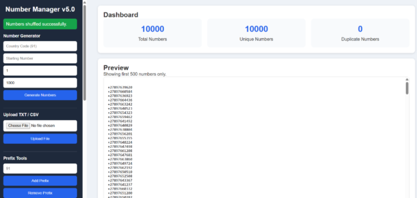 WAbotso Number Manager