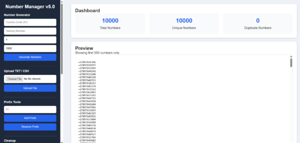 WAbotso Number Manager