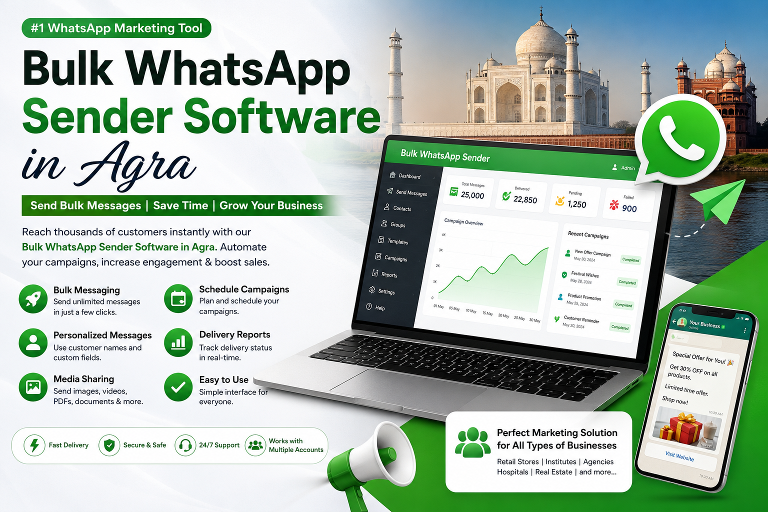 Bulk WhatsApp Sender Software in Agra